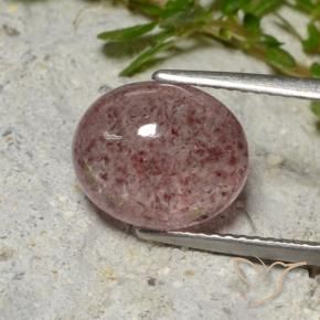 Cuarzo fresa Rosado palo de rosa intenso natural de 4.52 ct, Ovalada, Translúcido