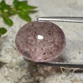Cuarzo fresa Rosado medio natural de 4.64 ct, Ovalada, Translúcido