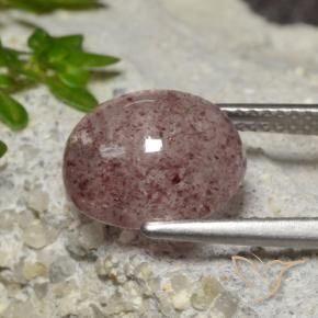 Cuarzo fresa Rosado medio natural de 4.64 ct, Ovalada, Translúcido