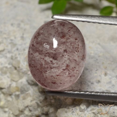 5.07ct Natural Rosa oscuro cuarzo fresa, Ovalada, Translúcido