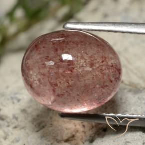 Cuarzo fresa Rosa rosado natural de 5.34 ct, Ovalada, Translúcido