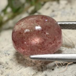 Cuarzo fresa Rosa rosado natural de 5.34 ct, Ovalada, Translúcido