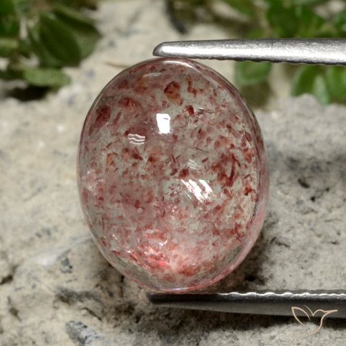 4.31ct Natural Rosado rosa intenso cuarzo fresa, Ovalada, Translúcido