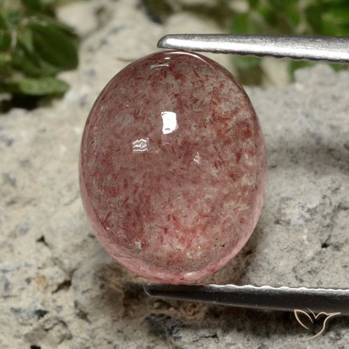 4.18ct Natural Rosa rosado cuarzo fresa, Ovalada, Translúcido