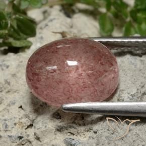 Cuarzo fresa Rosa rosado natural de 4.18 ct, Ovalada, Translúcido