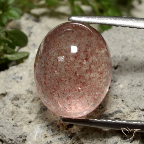 5.04ct Natural Rosado medio cuarzo fresa, Ovalada, Translúcido