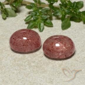 Gemas de Cuarzo fresa Rosado frambuesa natural de 10.07 ct, Ovalada, Translúcido