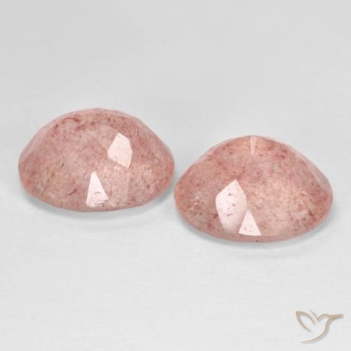 Gemas de Cuarzo fresa Rosado flamingo natural de 7.62 ct, Ovalada, Transparente