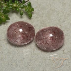 Gemas de Cuarzo fresa Rosa oscuro natural de 8.31 ct, Ovalada, Translúcido