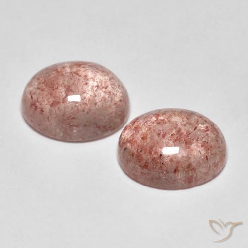 Gemas de Cuarzo fresa Rosa rosado natural de 5.55 ct, Ovalada, Translúcido