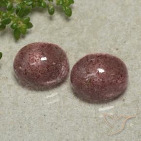 Gemas de Cuarzo fresa Rosa oscuro natural de 7.72 ct, Ovalada, Translúcido