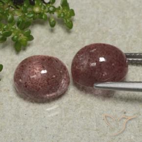Gemas de Cuarzo fresa Rosa oscuro natural de 7.72 ct, Ovalada, Translúcido