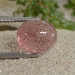 Cuarzo fresa Tono rosado natural de 3.90 ct, Ovalada, Translúcido