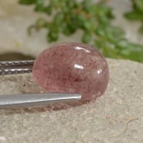 Cuarzo fresa Tono rosado natural de 3.90 ct, Ovalada, Translúcido