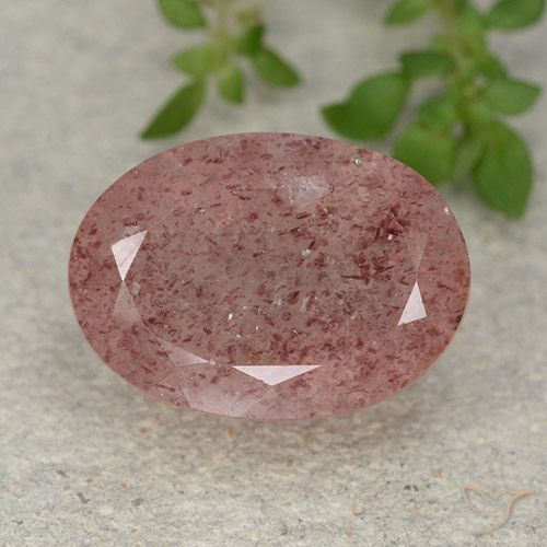 6.80ct Natural Rosado medio cuarzo fresa, Ovalada, Translúcido
