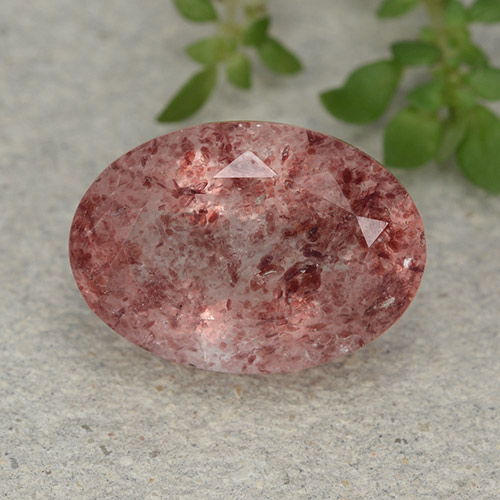 Cuarzo fresa rosa natural de 5,28 ct, corte óvalo, translúcido