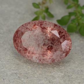 Cuarzo fresa rosa natural de 5,28 ct, corte óvalo, translúcido