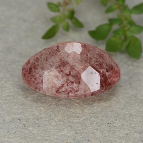 Cuarzo fresa rosa natural de 5,28 ct, corte óvalo, translúcido