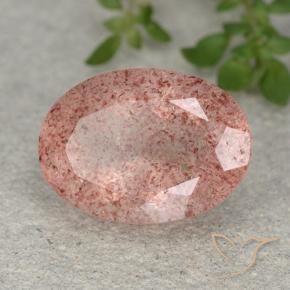 Cuarzo fresa Rosa rosado natural de 5.83 ct, Ovalada, Translúcido