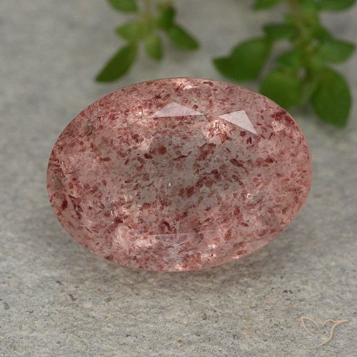 6.69ct Natural Rosa rosado cuarzo fresa, Ovalada, Translúcido