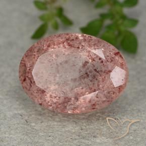 Cuarzo fresa Rosa rosado natural de 6.69 ct, Ovalada, Translúcido