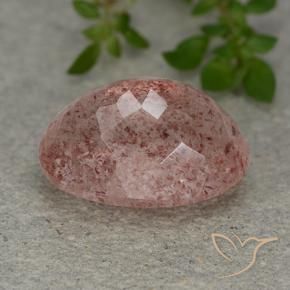 Cuarzo fresa Rosa rosado natural de 6.69 ct, Ovalada, Translúcido