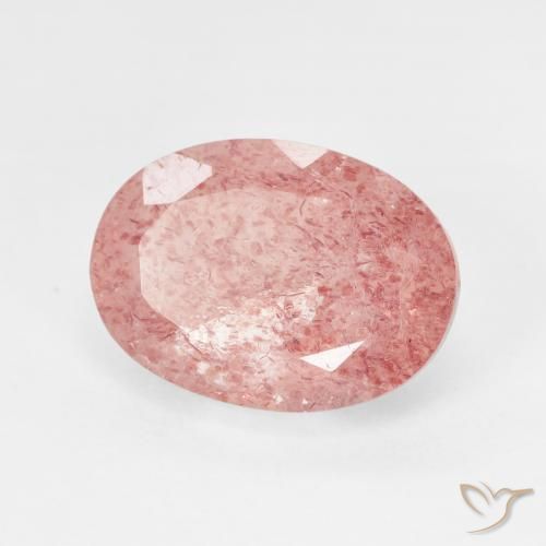 6.12ct Natural Rosado claro cuarzo fresa, Ovalada, Translúcido