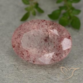 Cuarzo fresa Rosa rosado natural de 5.79 ct, Ovalada, Translúcido