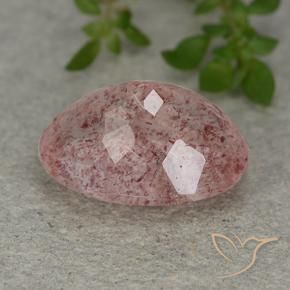 Cuarzo fresa Rosa rosado natural de 5.79 ct, Ovalada, Translúcido