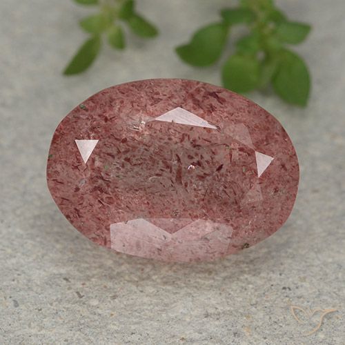 6.14ct Natural Rosa rosado cuarzo fresa, Ovalada, Translúcido