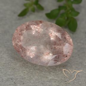 Cuarzo fresa Rosado rosa intenso natural de 5.91 ct, Ovalada, Translúcido
