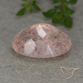 Cuarzo fresa Rosado rosa intenso natural de 5.91 ct, Ovalada, Translúcido