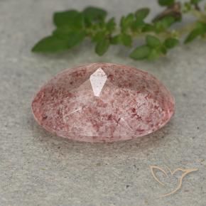 Cuarzo fresa Rosado terroso natural de 5.20 ct, Ovalada, Translúcido