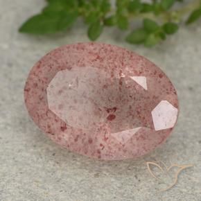 Cuarzo fresa Rosado terroso natural de 4.88 ct, Ovalada, Translúcido