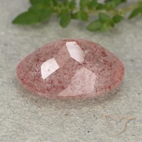 Cuarzo fresa Rosado terroso natural de 4.88 ct, Ovalada, Translúcido