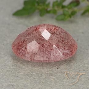 Cuarzo fresa Rosado claro natural de 5.85 ct, Ovalada, Translúcido