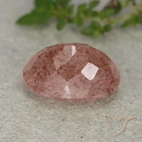 Cuarzo fresa Rosado medio natural de 5.80 ct, Ovalada, Translúcido