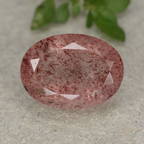 5.89ct Natural Rosado medio cuarzo fresa, Ovalada, Translúcido