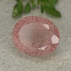 Cuarzo fresa Rosado terroso natural de 5.64 ct, Ovalada, Translúcido