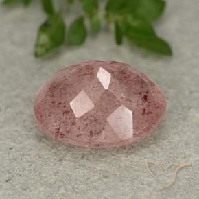 Cuarzo fresa Rosado terroso natural de 5.64 ct, Ovalada, Translúcido