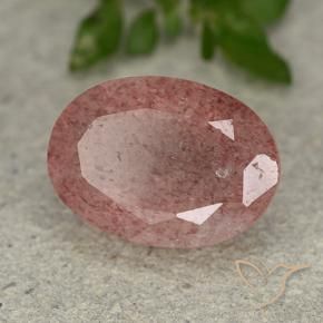 Cuarzo fresa Rosa rosado natural de 5.57 ct, Ovalada, Translúcido