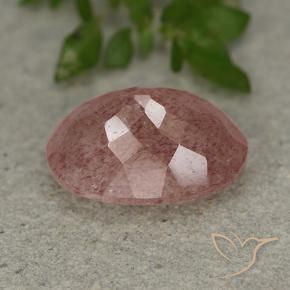 Cuarzo fresa Rosa rosado natural de 5.57 ct, Ovalada, Translúcido
