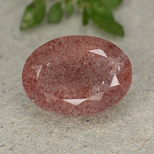 6.45ct Natural Rosado medio cuarzo fresa, Ovalada, Translúcido