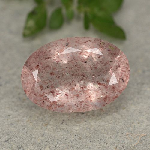 4.94ct Natural Rosado claro cuarzo fresa, Ovalada, Translúcido