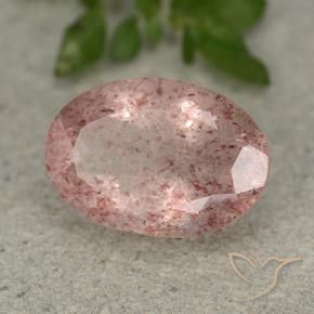 Cuarzo fresa Rosado claro natural de 4.94 ct, Ovalada, Translúcido