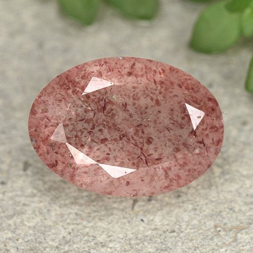 4.65ct Natural Rosado medio cuarzo fresa, Ovalada, Translúcido