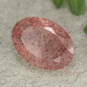 Cuarzo fresa Rosado medio natural de 4.65 ct, Ovalada, Translúcido