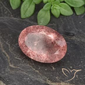 Cuarzo fresa Rosa rosado natural de 5.79 ct, Ovalada, Translúcido