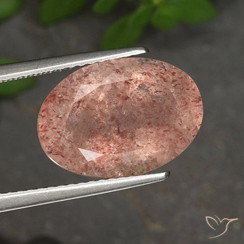 5.61ct Natural Rosa rosado cuarzo fresa, Ovalada, Translúcido