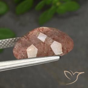 Cuarzo fresa Rosa rosado natural de 5.61 ct, Ovalada, Translúcido